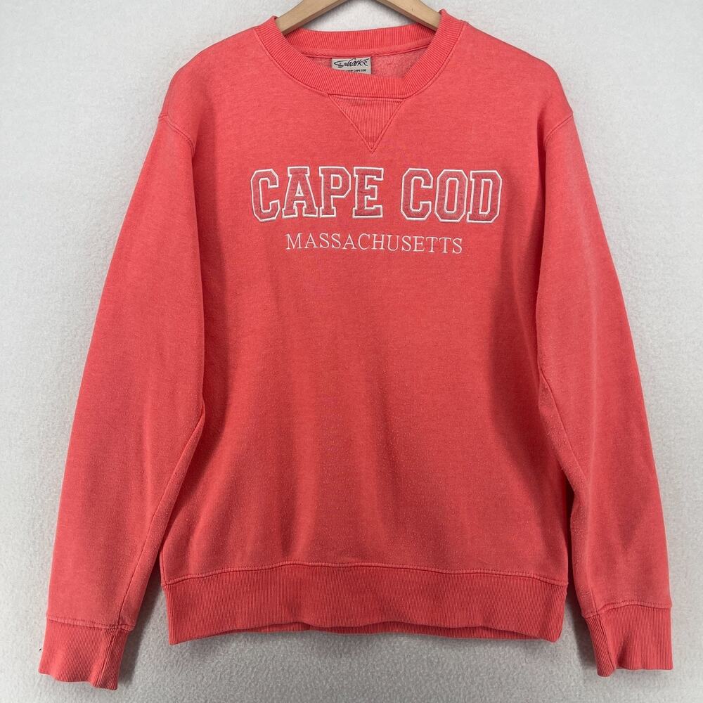 CAPE COD Sweatshirt Womens M MASSACHUSETTS MA Nantucket Fleece Pullover Pink